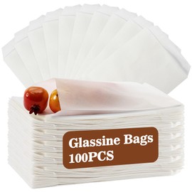 MAQIHAN 100 Glassine Wax Papper Bags - Glassine Envelopes Wax Paper Sandwich Food French Fry Bags Individual Cookie Sleeves Cake Slices Soap Bars Packaging Treat Bags Desserts Baked Goods Wrappers Bag