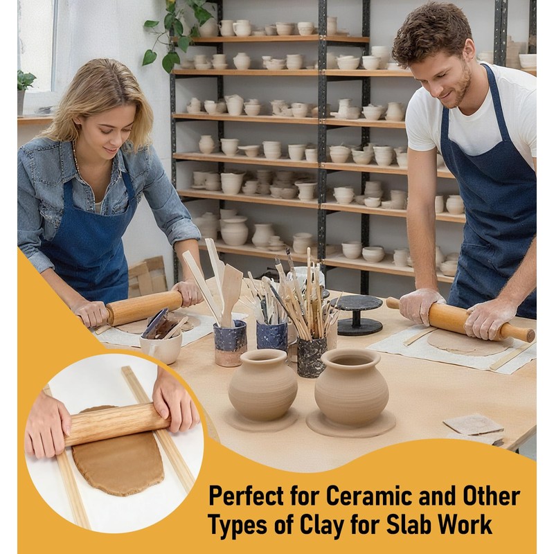 Clay Rolling Pin Guides, 10Pcs Pottery Teaching Rolling Mud Stick