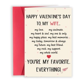 Londue Valentines Day Gifts for Wife, Sweet Valentines Day Cards Gifts for Her Women, Love Gifts for Wife Valentine Day, Wife Vday Cards from Husband