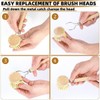 1PCS Bamboo Brush Handle and 5PCS Replacement Heads, Natural Sisal