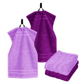 Lashuma London Guest Towels Cotton Small Hand Towel Set 30 x 50 cm Purple Lilac / Aubergine