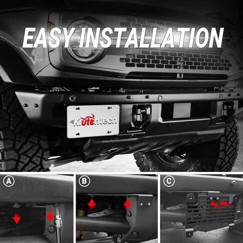 Klutchtech Bronco License Plate Holder 2021-2024, Front Plate Frame for