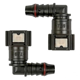 2 Pcs Fuel Quick Coupler Fuel Quick Connector 90 Degree Quick Coupling Hose Connector Nylon for 6mm Hose Plastic Female Connector 7.89mm