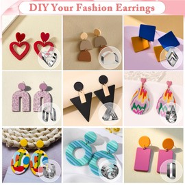 EggSun Polymer Clay Earring Making Kit with 32pcs Clay Earring Cutters, 24 Color Oven Bake Clay, 100 Set Earring Rings&Hooks, Jewelry Accessories DIY Tools for Adults Arts and Crafts