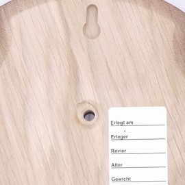 Generisch Deer Trophy Sign Pointed Oak Dark Large AF 21 cm x 13 cm