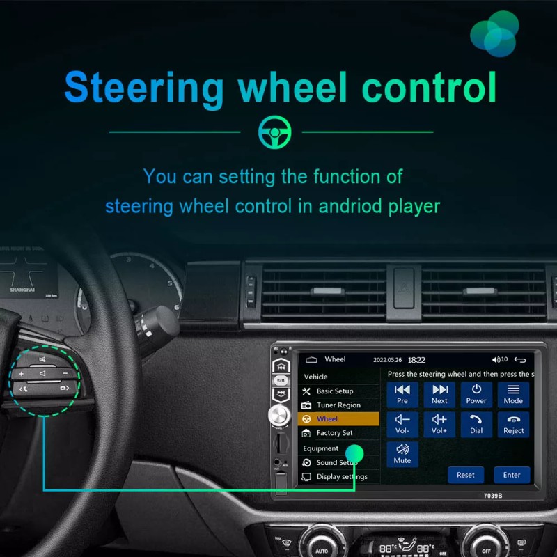 Navitroey Single 1Din 7" Touch Screen Stereo Bluetooth Radio Car