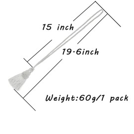 Fenghuangwu 2 Pack Curtain Tie Backs Rope Tassels for Curtains Drape tiebacks Handmade Outdoor Home and Outdoor Decorative (Silver, 2p)