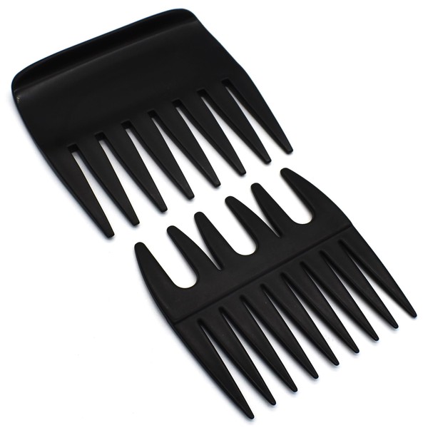 2 Pieces Professional Pompadour Streaker Afro Hair Combs, Men's Slickback Styling Comb, Wide Teeth, Wet Pick Hair Beard Comb, Anti-Static, Heat Resistant, Hairdressing Shower Comb for Men (BC)