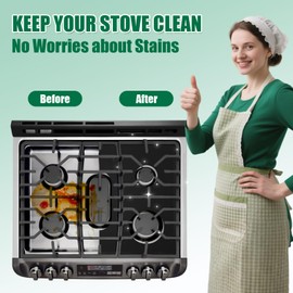 Loszaral 2Pcs Stove Guard for LG Gas Ranges Stoves, Stove Top Covers for Gas Burners - 5 Burner Reusable Gas Stove Protectors, Non-Stick & Washable (LDG4315/4313 LRG4115/4113 LDGL5825/5925...)