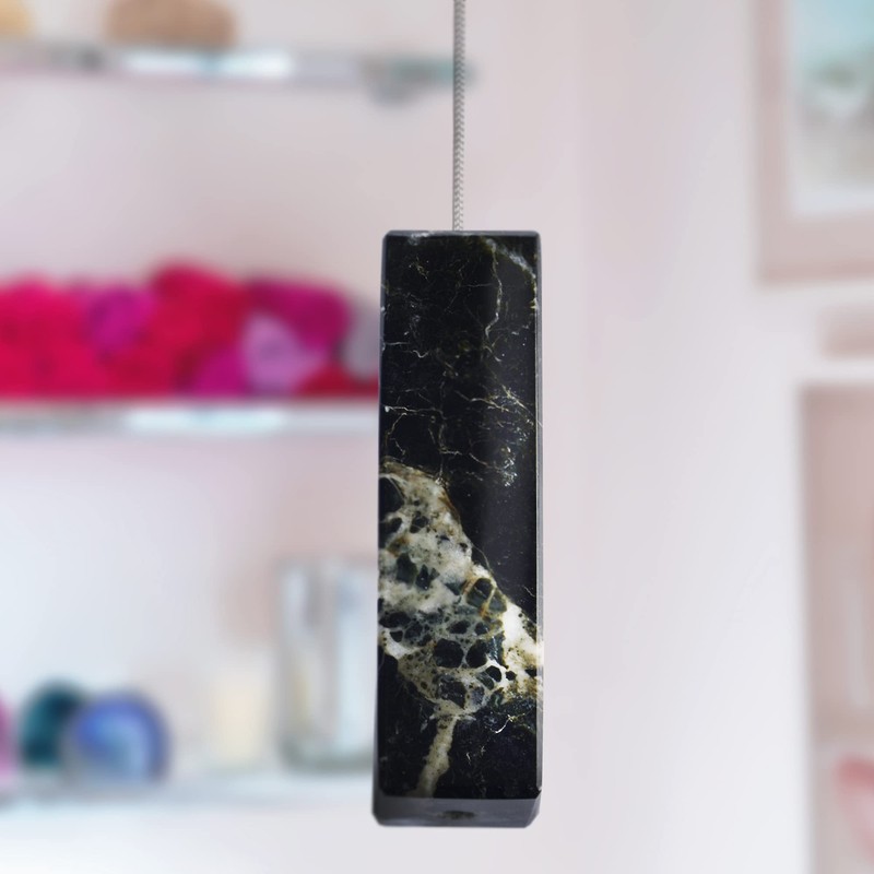 Himalayan Marble Rectangular Light Pull - Black
