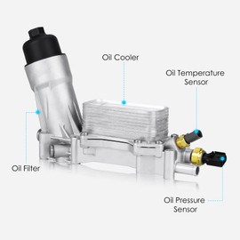 926-876 68105583AF Aluminum Engine Oil Cooler and Oil Filter Housing Adapter Assembly,for 2011-2017 Chrysler 200 300,2011-2015 Charger Cherokee, 2014-2017 Wrangler Ram ProMaster 3.6L V6 Engine