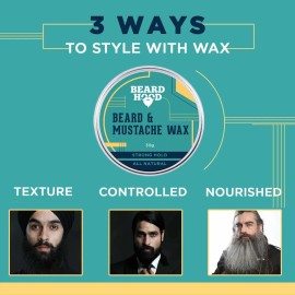 Beardhood 100% Natural Bigote Y Barba Cera Para Sujeción Fue