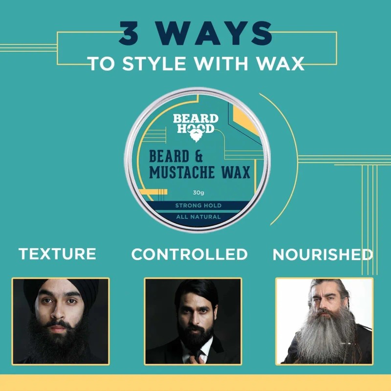 Beardhood 100% Natural Bigote Y Barba Cera Para Sujeción Fue