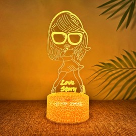 Deluisho Songstress 3D Lamp Illusion LED, 3D Night Light, 16 Colours Smart Touch, Dimmable Visual Stereoscopic Night Light, Great Gift for Kids