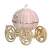 Jewelry Organizer White Golden Pumpkin Carriage Shape Rhinestone Storage Box