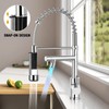 Qomolangma LED Kitchen Faucet with Pull Down Sprayer, Stainless Steel