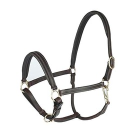 Horze Leather Largo Halter-Dark Brown-Extra Full