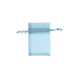 SSWBasics Aqua Organza Drawstring Pouches - 2" W x 3" H - Pack of 50