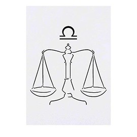 'Libra Scales' Temporary Tattoo - Water Resistant, Skin-Safe, Non-Toxic Transfer (TO00023355)