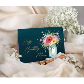 Joli Coon Birthday Card Mum Stardust - Premium Birthday Card Mum with Envelope and Real Wax Seal