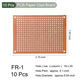 YOKIVE 10 Pcs PCB Paper Clad Board, Single Side Circuit Boards (Brown, 50mmx70mmx1.3mm)