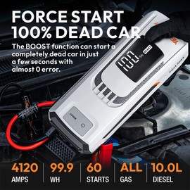 YESPER Boost Jump Starter Battery Pack 4120A 27000mAh Car Battery Charger Jumper Starter (All Gas/up to 10L Diesel) 100W Quick Charge