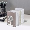 Metal Book Ends 2 Pairs, MSDADA Desk Bookends Heavy Duty,