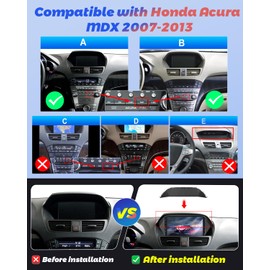Hikity for Honda Acura MDX 2007 2008 2009 2010 2011 2012 2013 Android Car Stereo Radio Wireless Carplay Android Auto, 2+64G 9 Inch Touchscreen Radio WiFi GPS Navigation Bluetooth FM RDS EQ Mirror Link