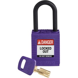 SafeKey Nylon Padlock, 38mm x 84mm x 19mm, Purple