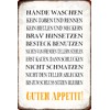 Tin Sign 20 x 30 cm Curved Hands Waschen nicht