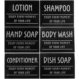 PRETYZOOM Juego De Etiquetas Impermeables Autoadhesivas Para Botellas De Baño Pegatinas Minimalistas Para Champú Jabón Y Lociones Organizador Para Dispensadores 3.54X2.63In
