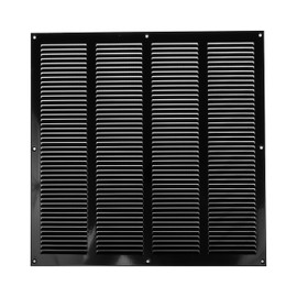 Vent Systems Black 16'' x 16'' Inch Air Vent Cover Metal Air Return Grill with Built in Pest Guard Screen HVAC Vent Cover for Home Improvement Vent Duct Cover 400x400 mm