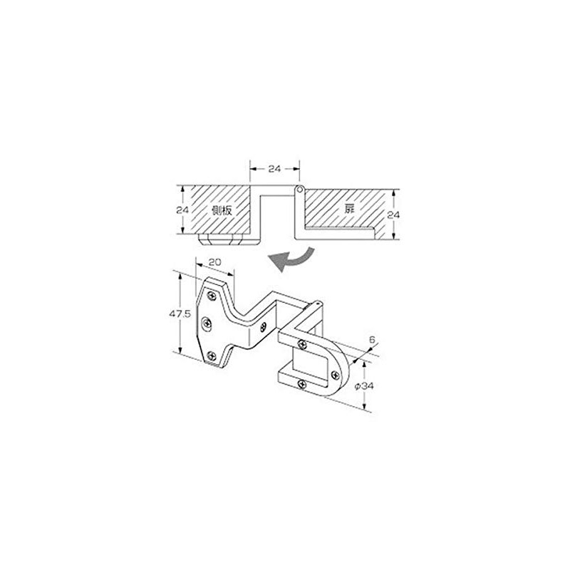 High Logic Angle Hinge 24x24AB P-547
