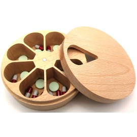 Fashciaga Multipurpose Solid Wood Kitchen Pill Box Salt Spice Jar Nail Art Glitter Crystal Earrings Jewelry Rings