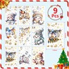 AivaToba 9 Stück Fensterbilder Weihnachten Schneemann Schneeflocken Weihnachtsdeko Fenster Wiederverwendbar