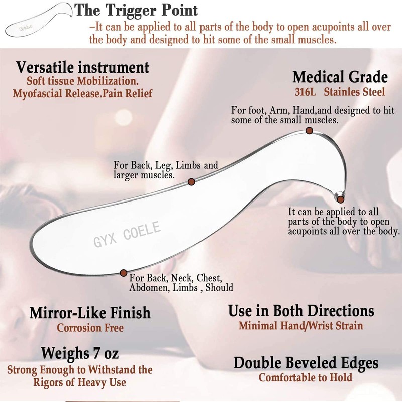 GYX COELE Gua Sha Tools Stainless Steel gua sha Scraping