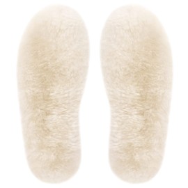 Sheepskin Insoles, Genuine Lambwool Thick Shoe Insoles for Men and Women, Soft Cosy Fluffy Wool Replacment Insole for Shoes Slippers Boot Wellies(6UK)