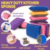 MAQIHAN 8 Pack Microfiber Sponge Kitchen - Dish Scrubber Sponge