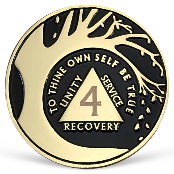 4 Year Sobriety Coin Tree of Life AA Coin Alcoholics