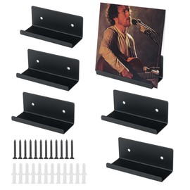 Alyoen Pack of 6 Vinyl Record Iron Storage Wall Mount, LP Vinyl Record Offers, Shelf, Record Stand for Records, Books, Picture Frames, Porte-record