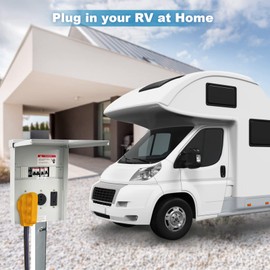 Tocretoare Temporary Power Outlet Panel, Circuit Breaker Panel with a 20, 30, and 50 Amp Receptacle Enclosed Weatherproof Outdoor Outlet Box