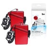CEYDEY 2 Pack Sport Waterproof ID Card Badge Holder Case with Lanyard Cover Multiple Credit Cards, Registration, ins Card Heavy Duty Durable Locker Dry Box (Red)