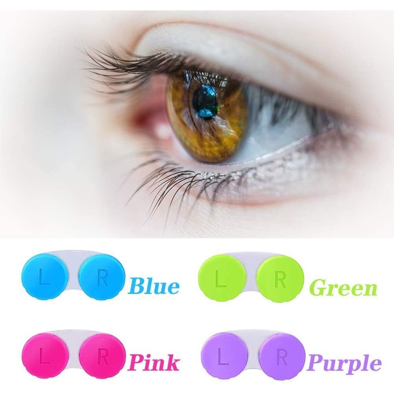 KISEER 4 Pack Colorful Contact Lens Case Box Holder Container