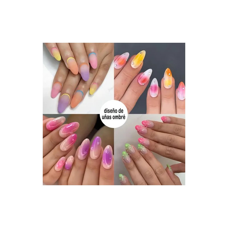 Esponjas Suaves Para Uñas Con Degradado Y Bolígrafo Agarre
