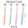 OVDGWC 8 Three Sided Toothbrushes, Toothbrushes for Children, Teeth Cleaning