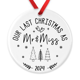 Our Last as Mr and Miss Engaged Bauble, Last Xmas Engaged Ornament, Fiancé Gift, Couples Gift Christmas Ornament, Engagement Gift, Holiday Gift