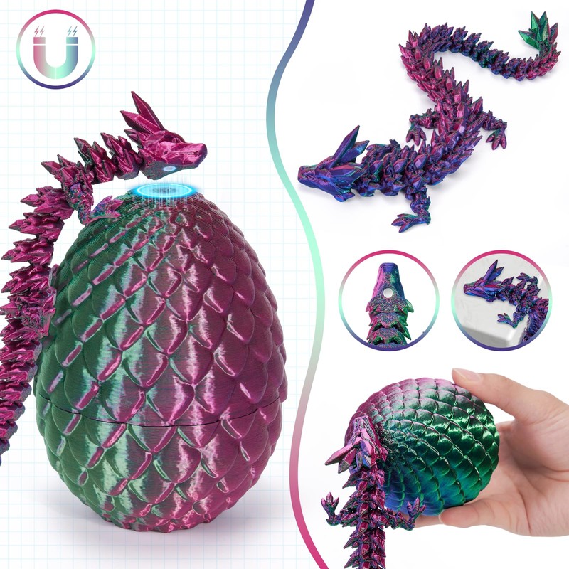HIMS 3D Printed Dragon Eggs with Dragon Inside, Dragon Egg