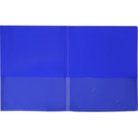 Lion Insta-Cover 2-Pocket Presentation Folder, Dark Blue, Pack of 4 (91650-BL-4P)