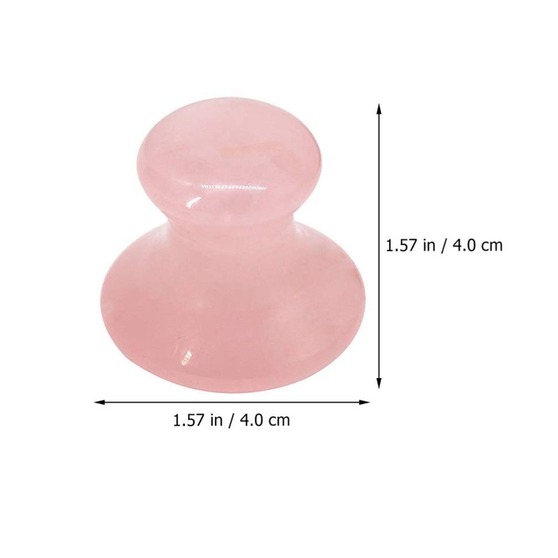 Uonlytech 2Pcs Tool Rose Quartz Mushroom Face Massager Health Jade