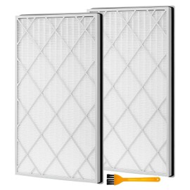 HE601 High-Efficiency Hepa Replacement Filter,Compatible with Shark Air Purifier 6-Fan(Models HE600, HE601,HE602),Part to HE6FKPET,HE6FKPRO,HE6FKBAS(2 Pack HEPA Filter+1 Pack Cleaning Brush)